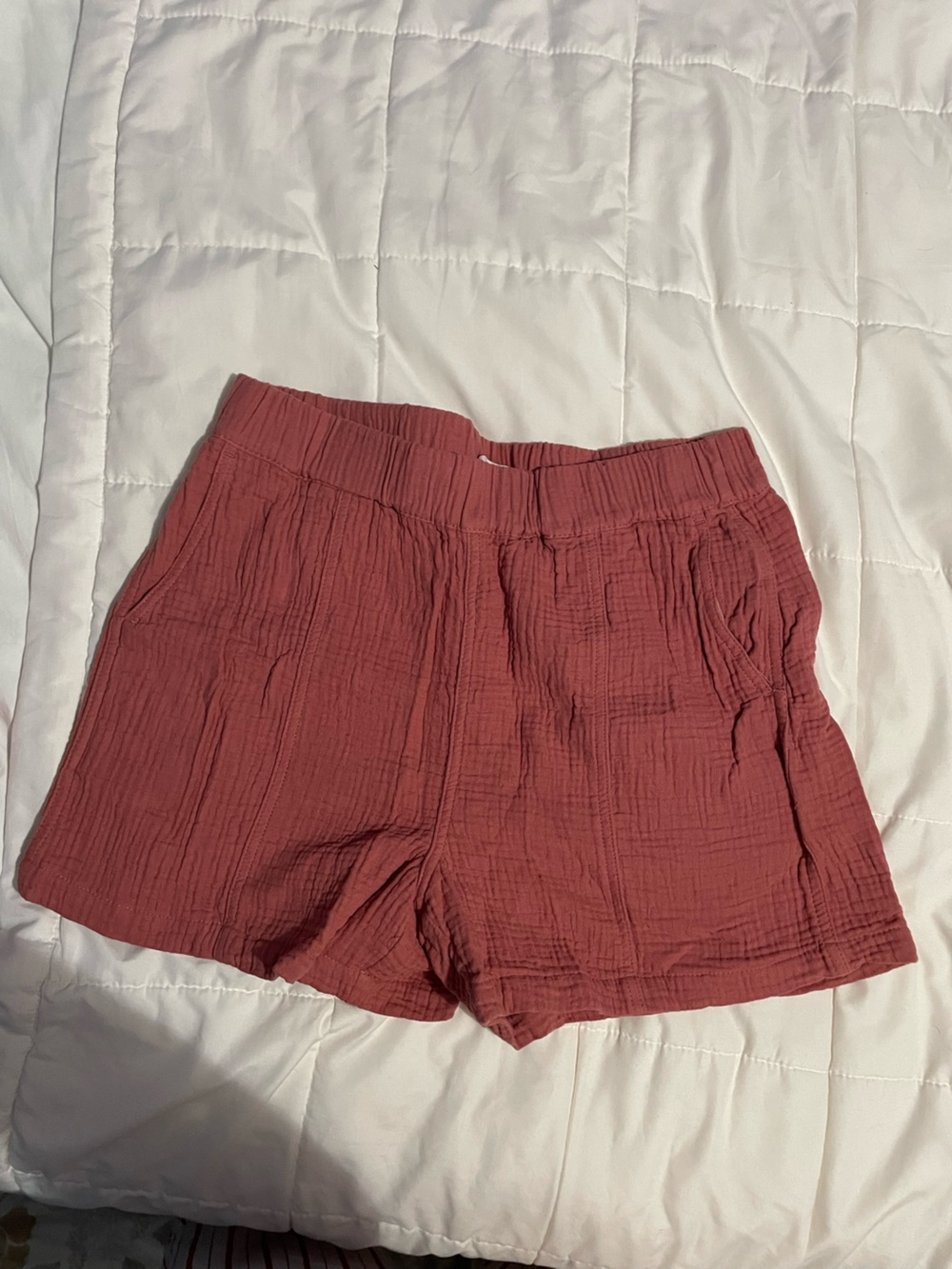 Madewell High-Waist Textured Shorts - Rust